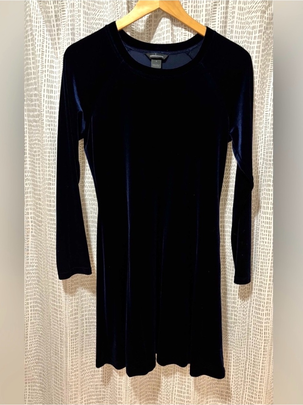 Blue velour dress